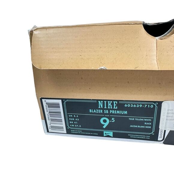Nike Blazer SB Premium Neckface 603639 710 Tour Yellow/White-Black Size 9.5 - Picture 9 of 9